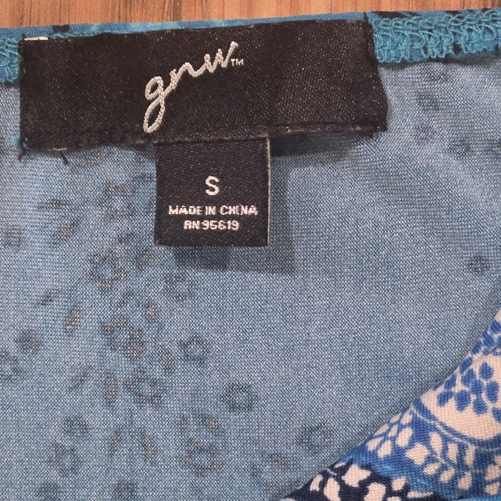 GNW Blue Patterned Maxi Dress - image 5